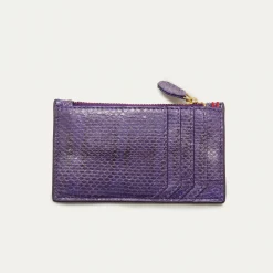 Shop Claris Virot Helena Wallet Violet Watersnake