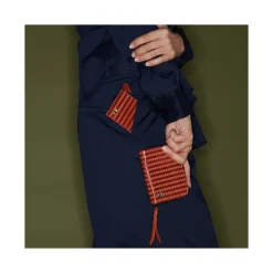 Hot Claris Virot Helena Wallet Anko Brick Embossed Woven Leather