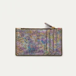 Cheap Claris Virot Helena Wallet Metallic Gasoil Leather
