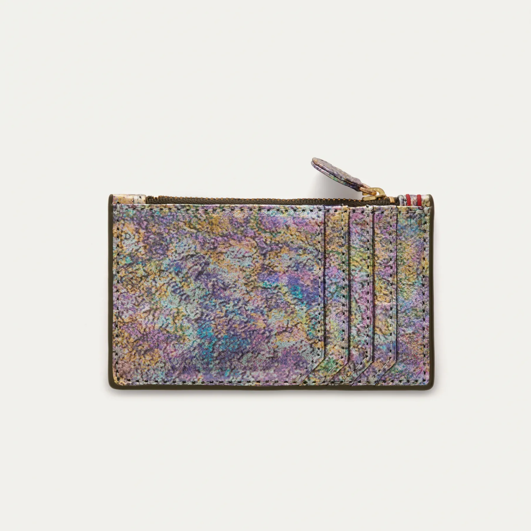 Cheap Claris Virot Helena Wallet Metallic Gasoil Leather
