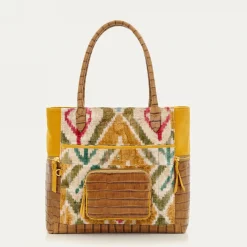 Outlet Claris Virot Hugo Bag Multicolor Losanges Leather And Velvet