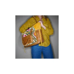 Outlet Claris Virot Hugo Bag Multicolor Losanges Leather And Velvet
