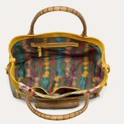 Outlet Claris Virot Hugo Bag Multicolor Losanges Leather And Velvet