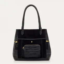 Fashion Claris Virot Hugo Bag Liquorice Leather And Velvet