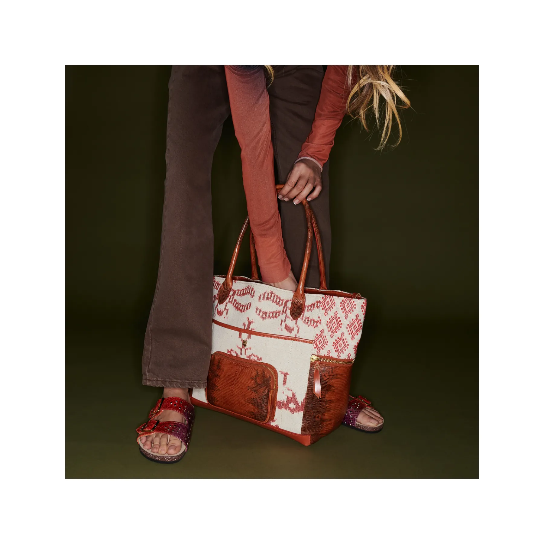 Store Claris Virot Hugo Bag Red Dragon Timor Fabric
