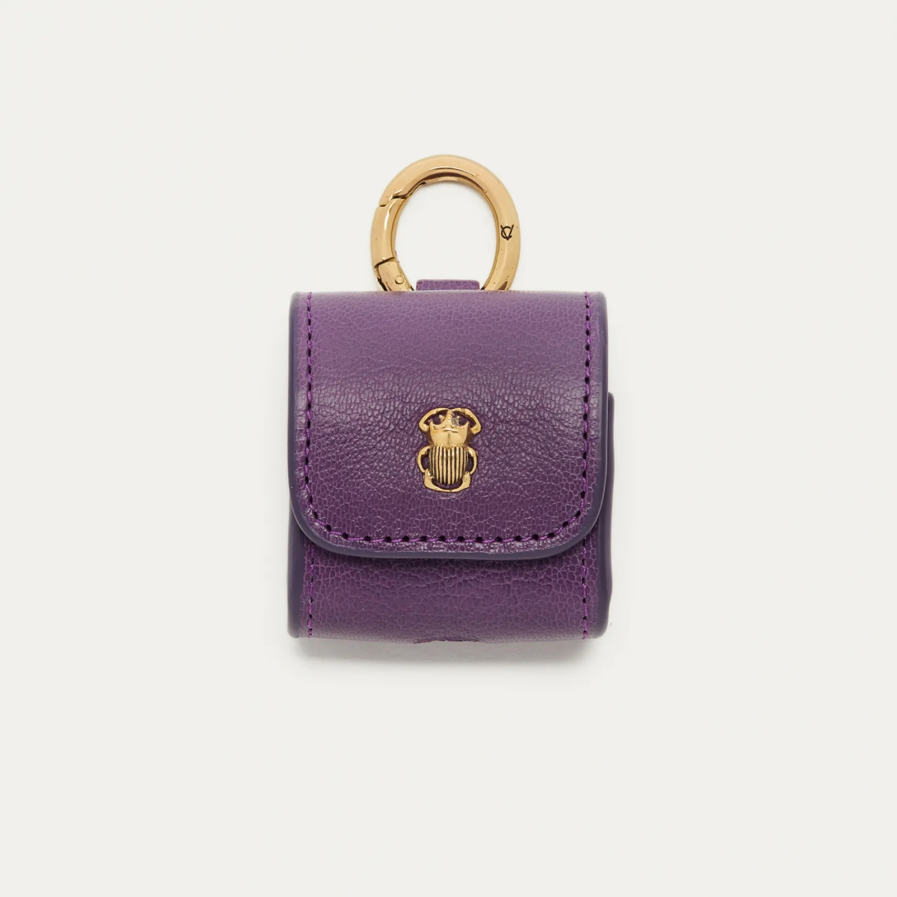 Cheap Claris Virot Jamie Airpods Cases Purple Grained Leather