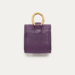 Cheap Claris Virot Jamie Airpods Cases Purple Grained Leather