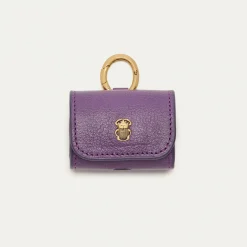 Cheap Claris Virot Jamie Airpods Cases Purple Grained Leather