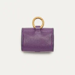 Cheap Claris Virot Jamie Airpods Cases Purple Grained Leather