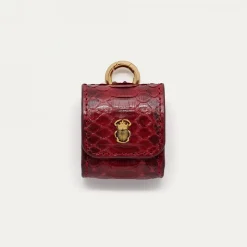 Fashion Claris Virot Jamie Airpods Cases Burgundy Python