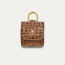 Flash Sale Claris Virot Jamie Airpods Cases Metallic Bark Embossed Croco Leather