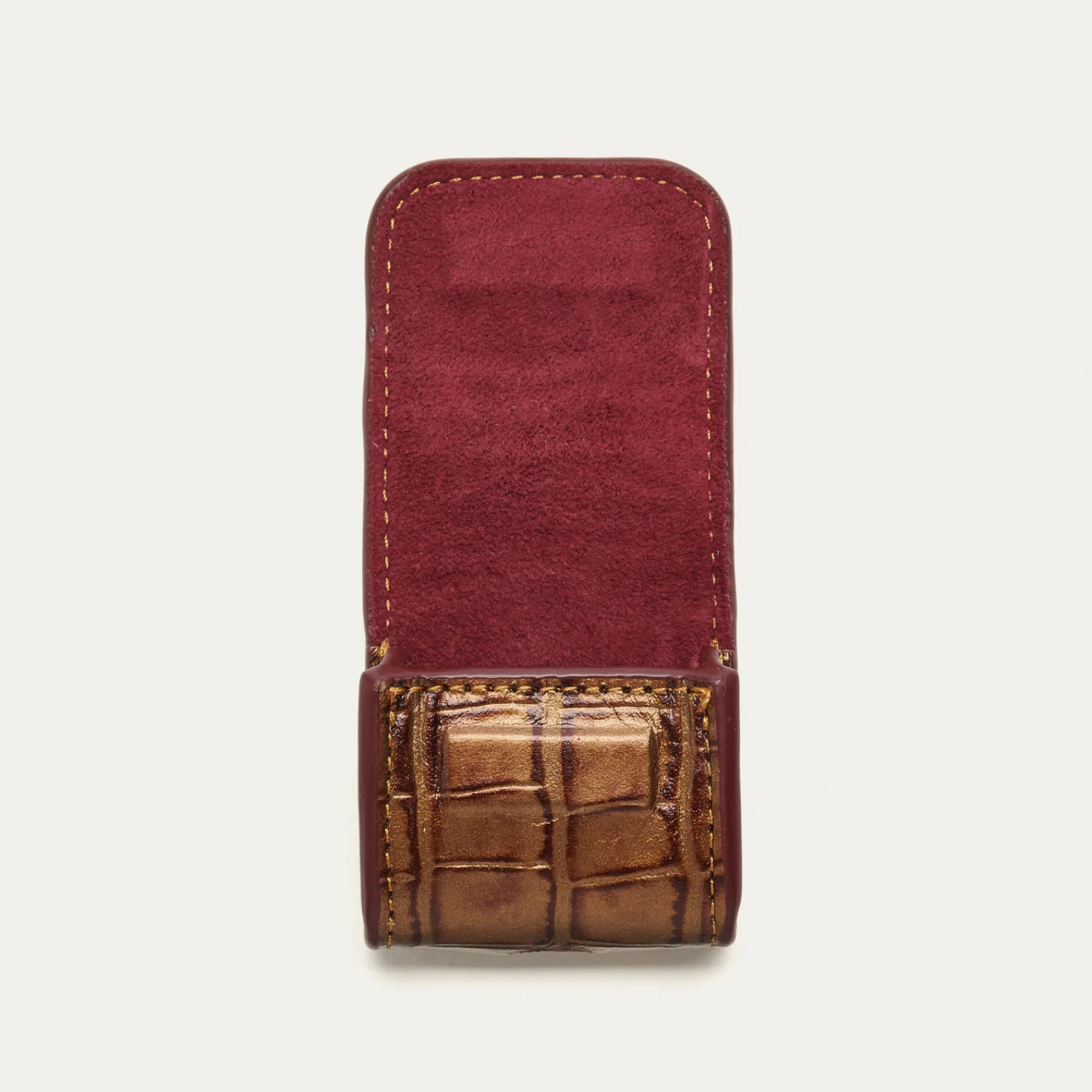 Flash Sale Claris Virot Jamie Airpods Cases Metallic Bark Embossed Croco Leather