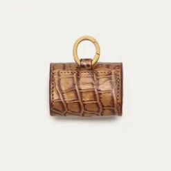 Flash Sale Claris Virot Jamie Airpods Cases Metallic Bark Embossed Croco Leather