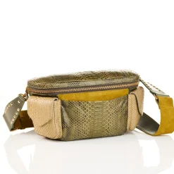 Shop Claris Virot Jules Bag Kaki Python