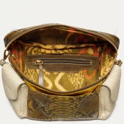 Shop Claris Virot Jules Bag Kaki Python