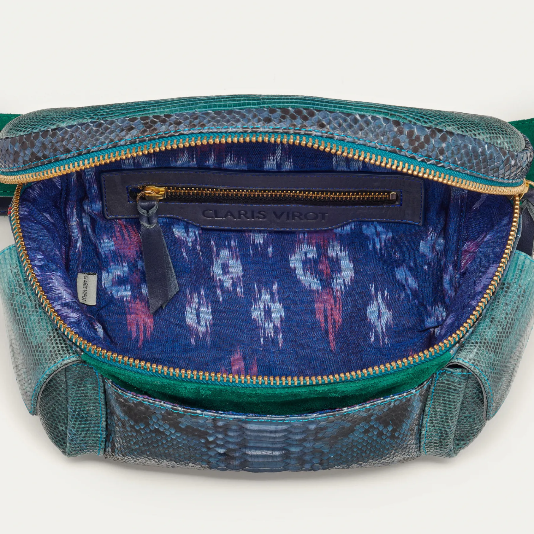Fashion Claris Virot Jules Bag Blue Lagoon Python