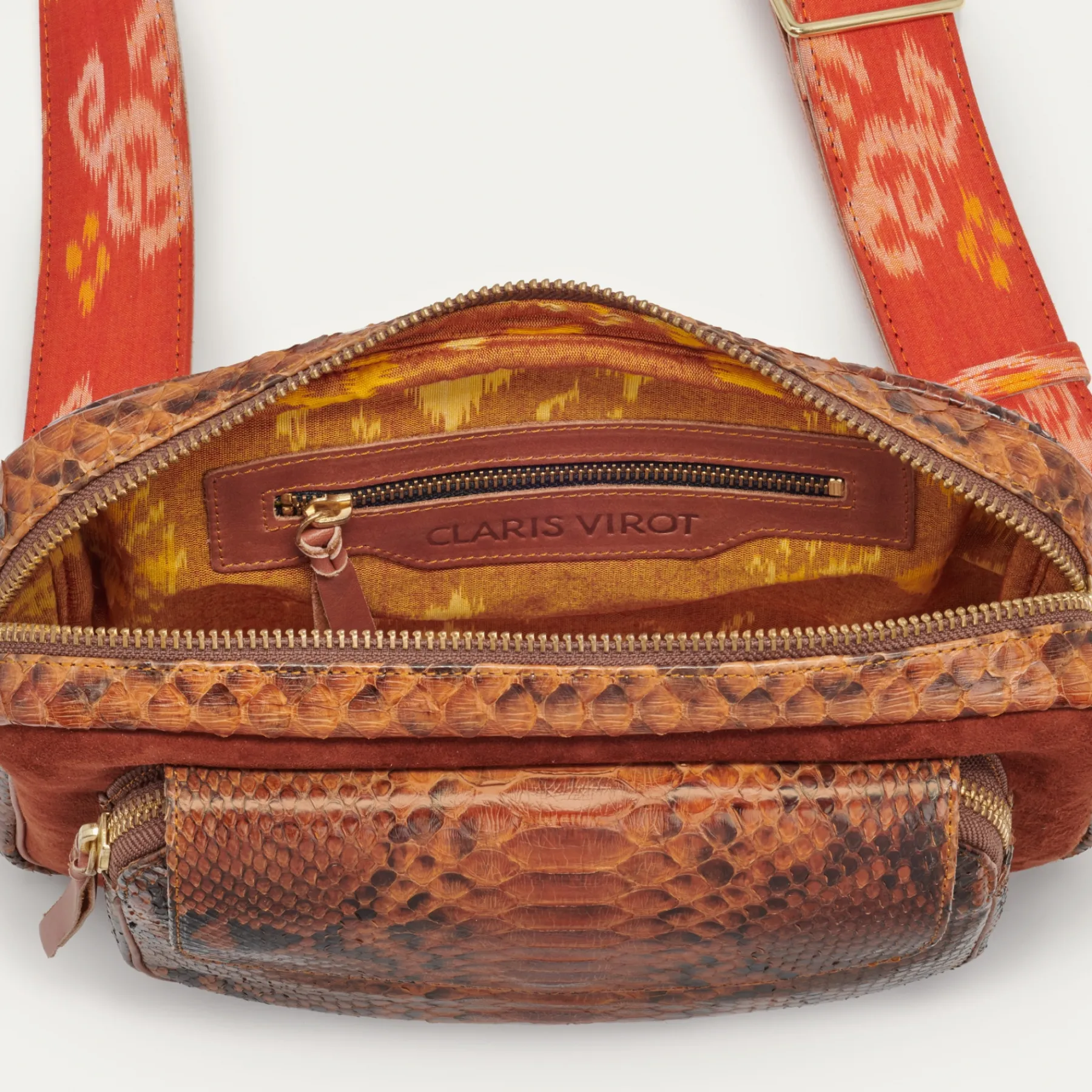 Sale Claris Virot Jumbo Charly Bag Moka Python