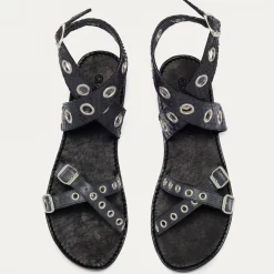 New Claris Virot Laurette Sandals Black Python