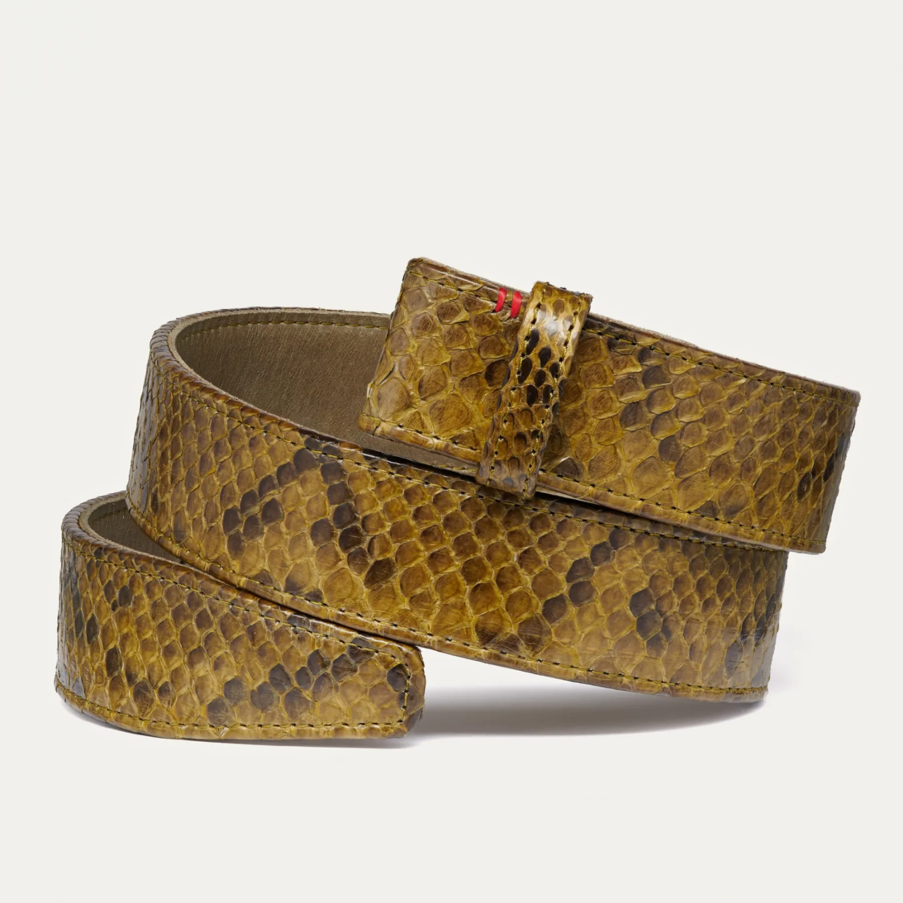 Outlet Claris Virot Leather Belt Kaki Python