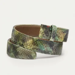 Hot Claris Virot Leather Belt Green Valley Python