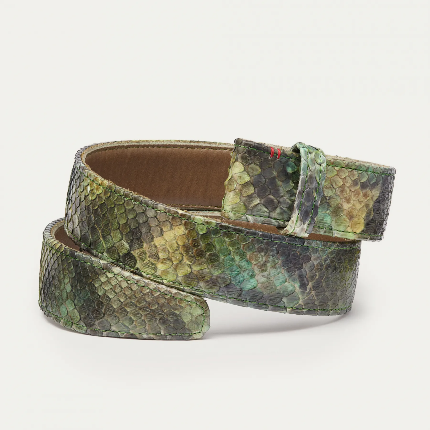 Hot Claris Virot Leather Belt Green Valley Python
