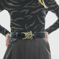 Discount Claris Virot Leather Belt Black Python