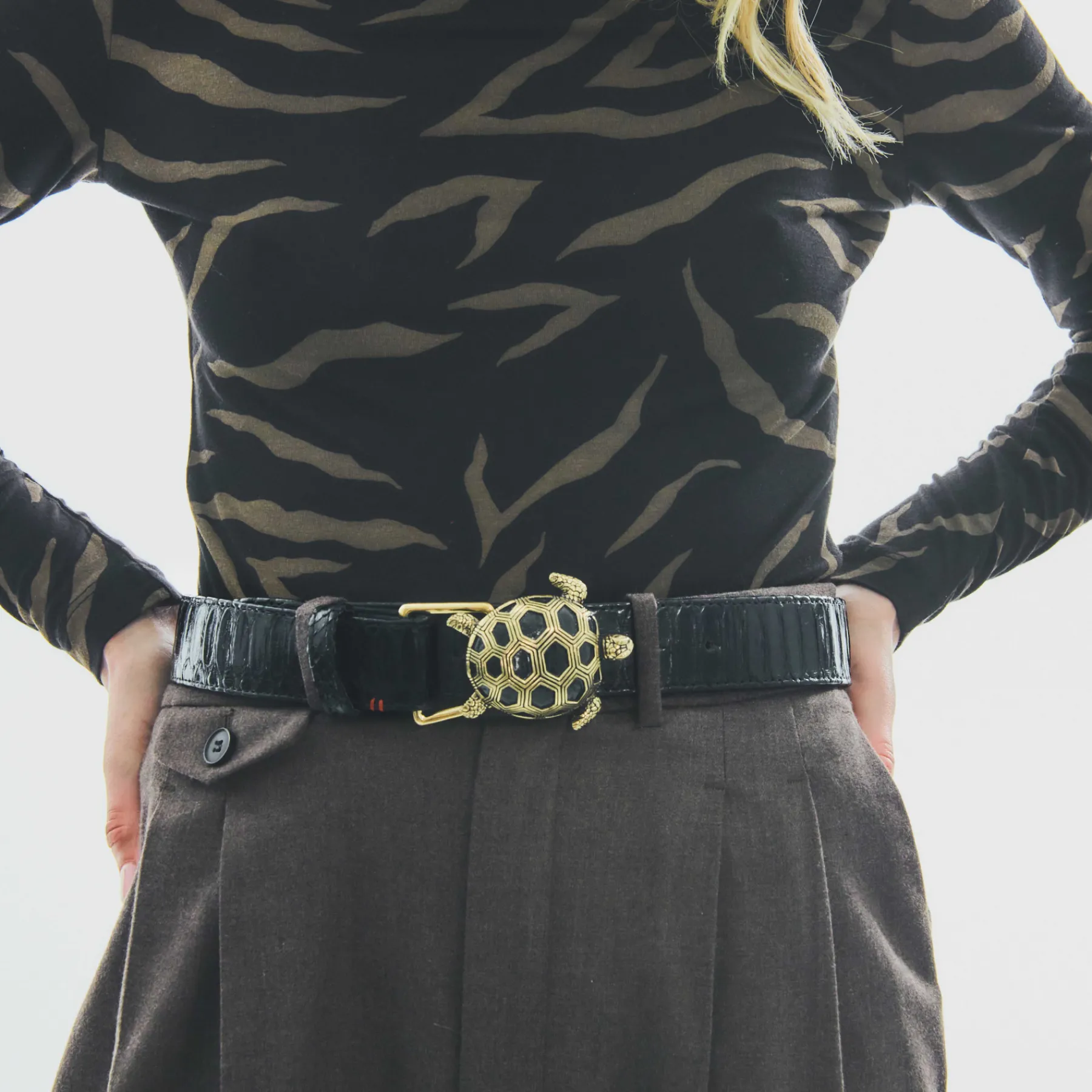Discount Claris Virot Leather Belt Black Python