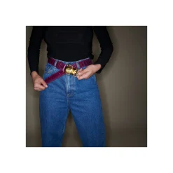 Flash Sale Claris Virot Leather Belt Violet Python