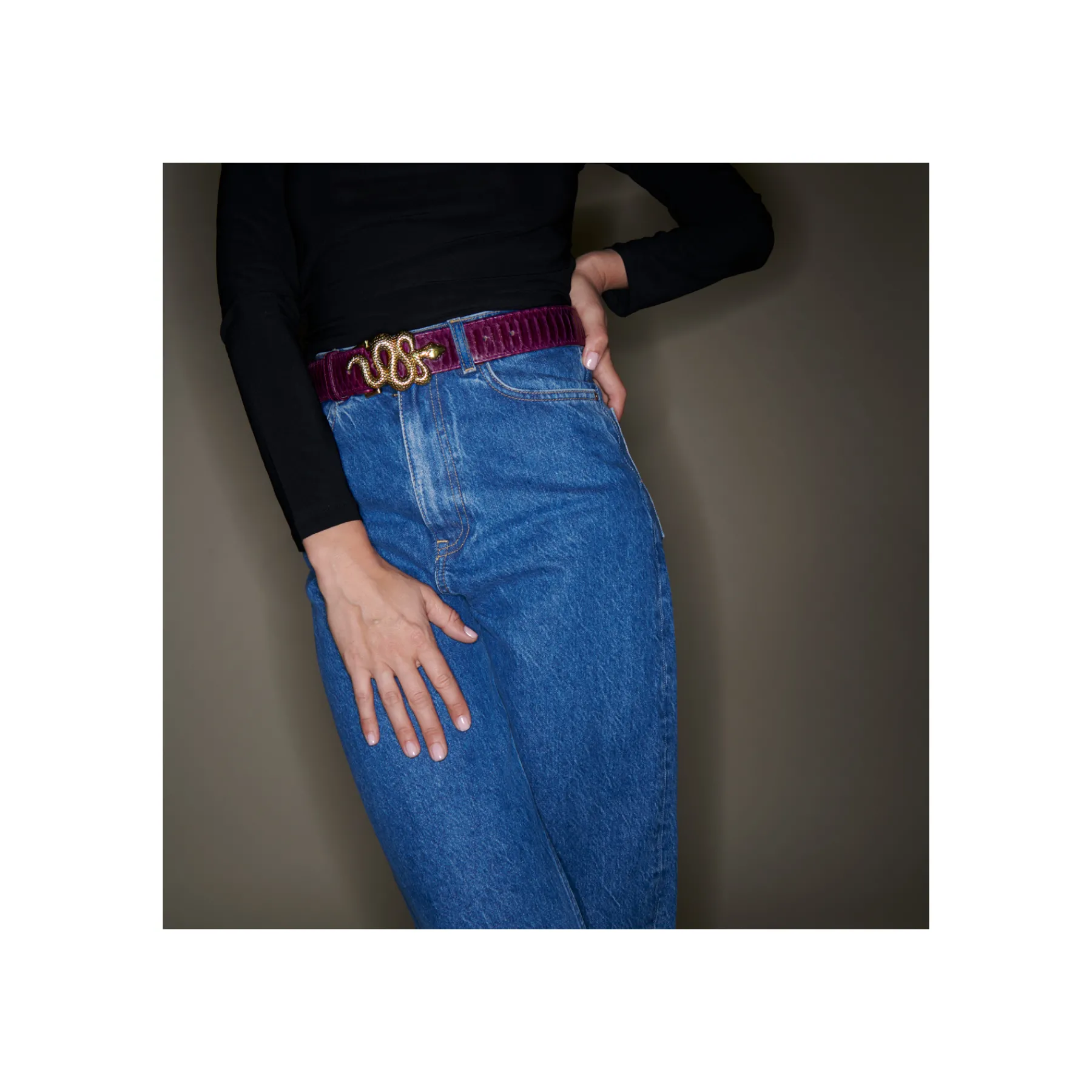 Flash Sale Claris Virot Leather Belt Violet Python