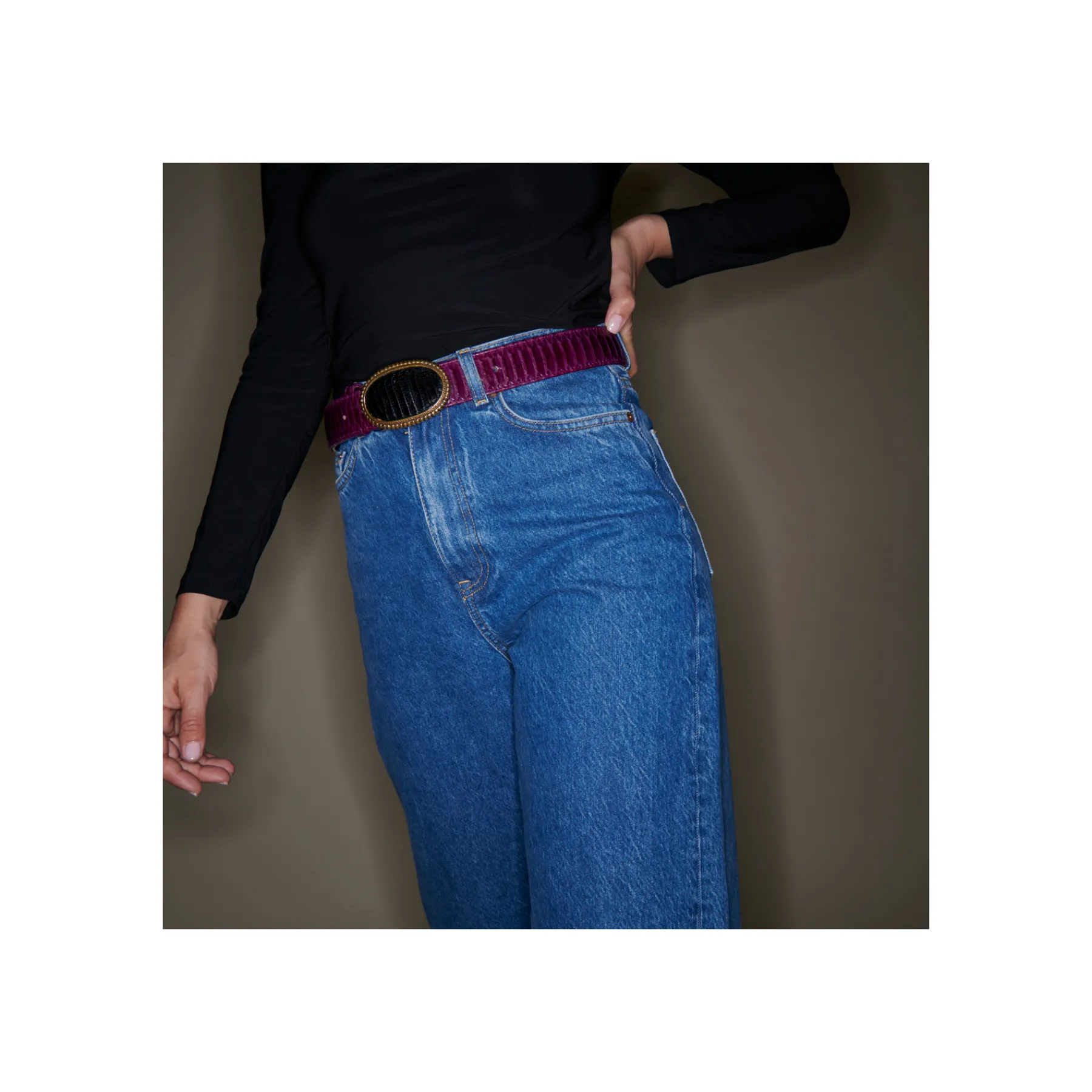 Flash Sale Claris Virot Leather Belt Violet Python