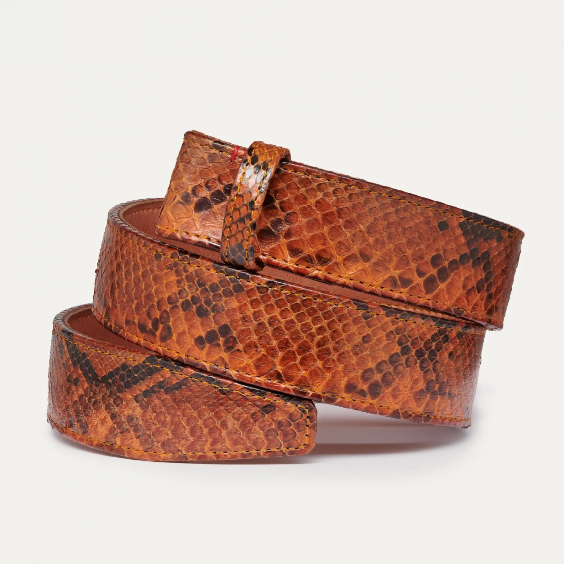 Clearance Claris Virot Leather Belt Moka Python