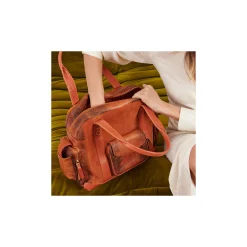 Discount Claris Virot Leo Bag Caramel Kocha Lizard