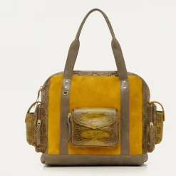 Sale Claris Virot Leo Bag Kaki Python