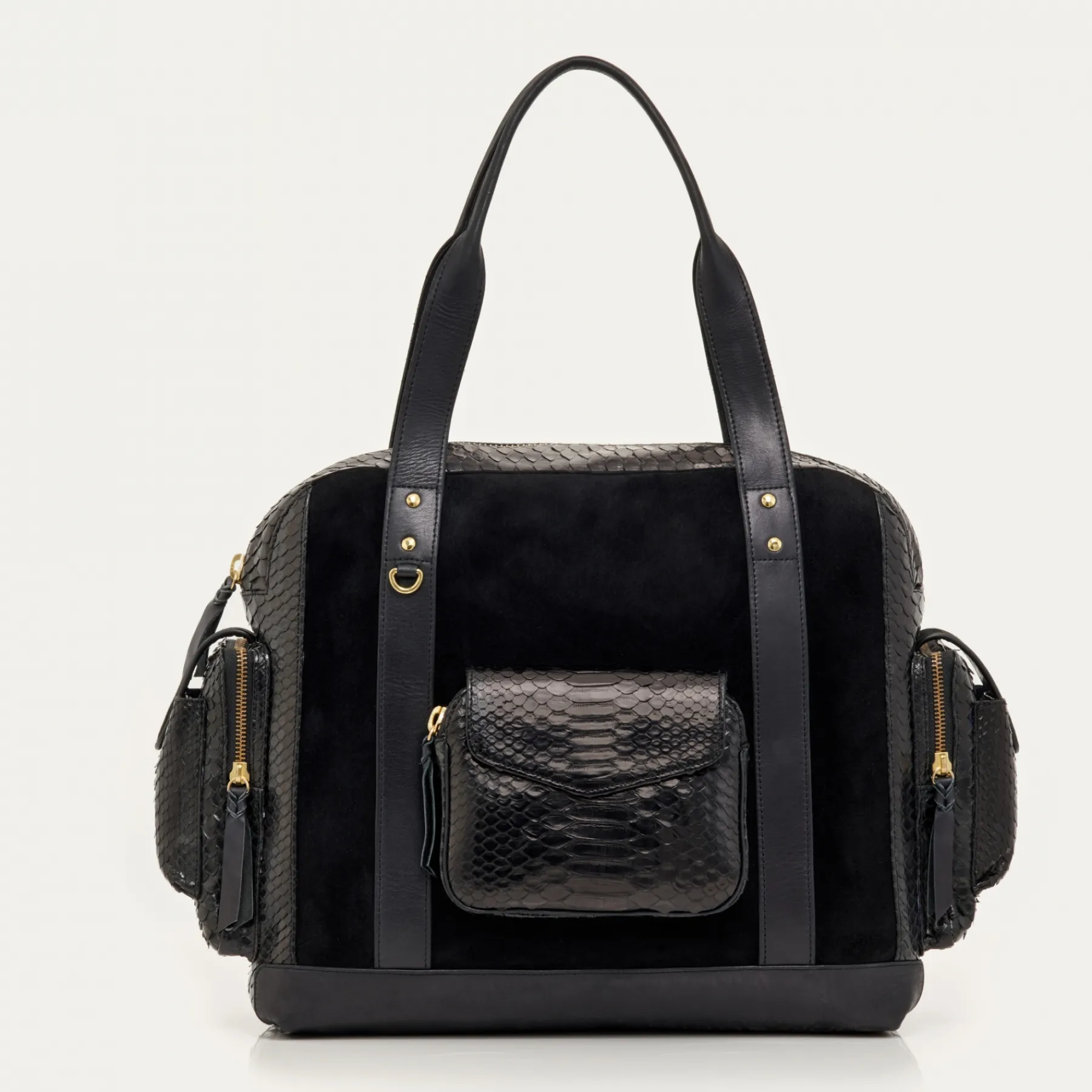Shop Claris Virot Leo Bag Black Python