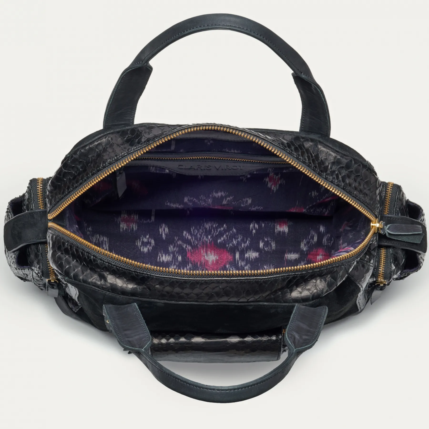 Shop Claris Virot Leo Bag Black Python