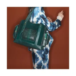 Online Claris Virot Leo Bag Forest Green Python