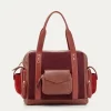Shop Claris Virot Leo Bag Bark And Hot Wine Leathers