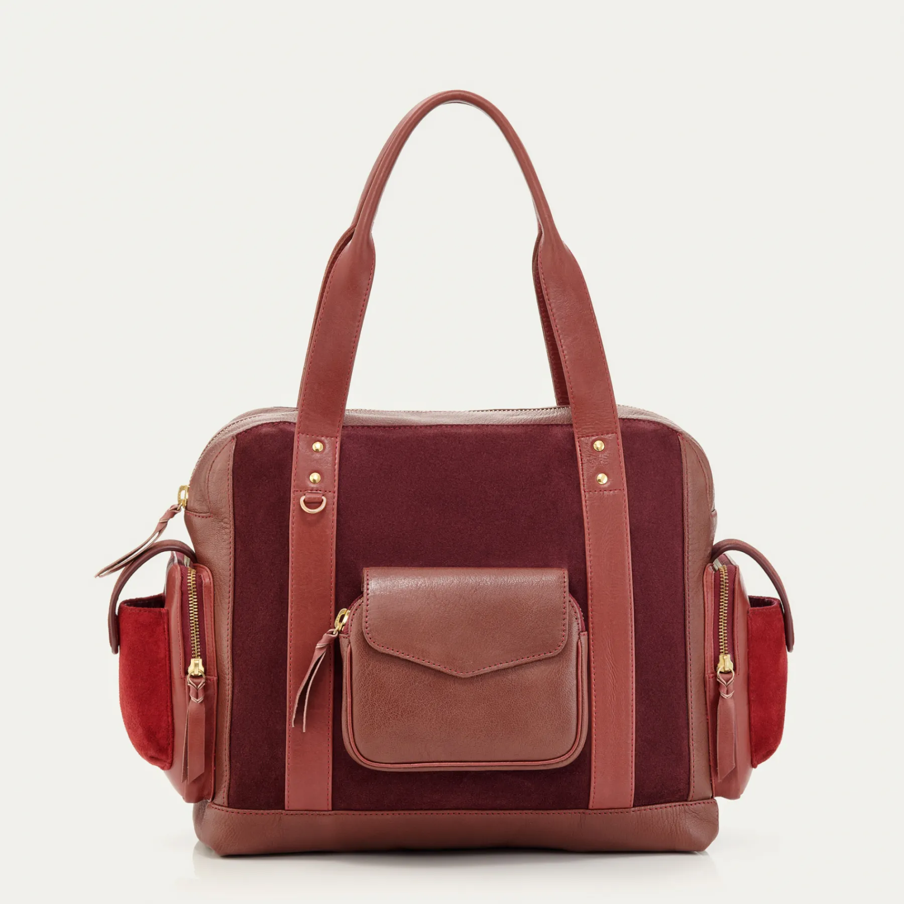 Shop Claris Virot Leo Bag Bark And Hot Wine Leathers