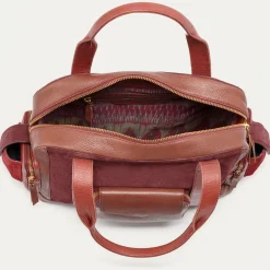 Shop Claris Virot Leo Bag Bark And Hot Wine Leathers