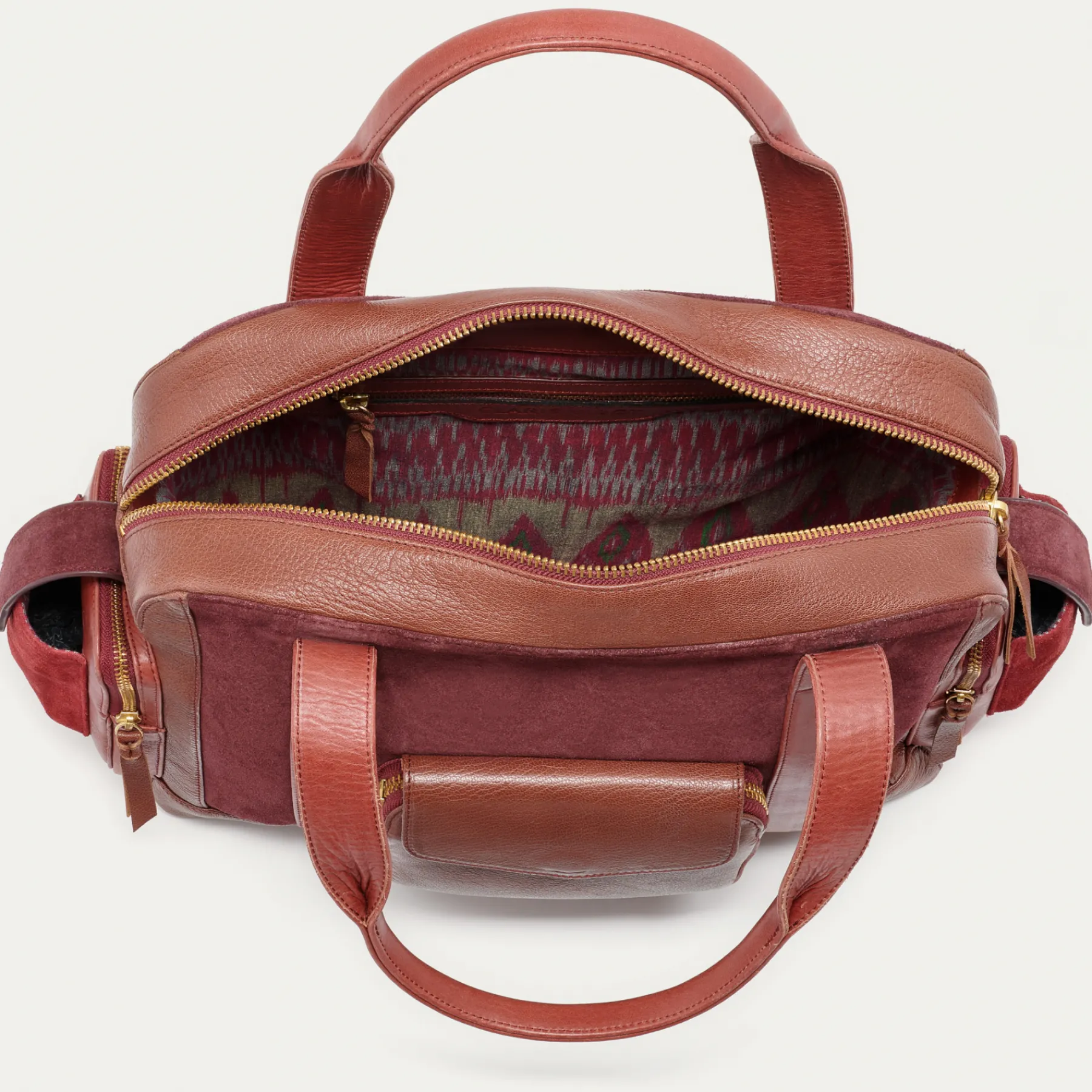 Shop Claris Virot Leo Bag Bark And Hot Wine Leathers