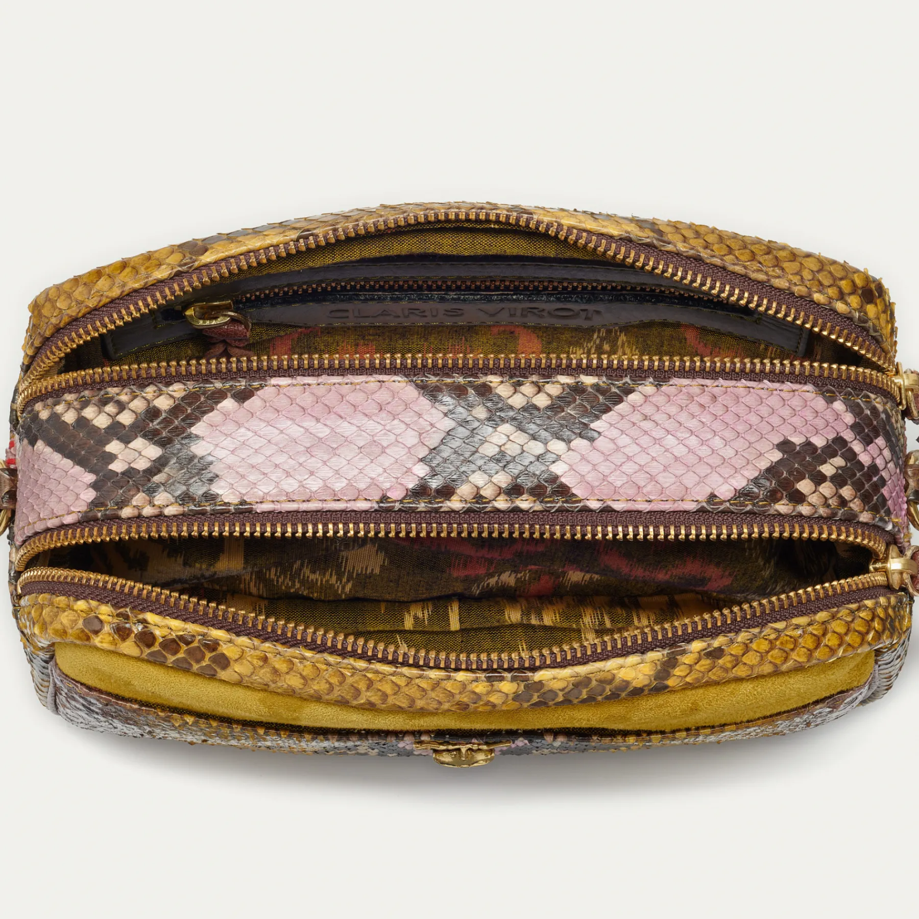 Shop Claris Virot Lily Bag Stone Hand Painted Python
