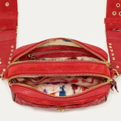 Outlet Claris Virot Lily Bag Vermilion Leather And Suede