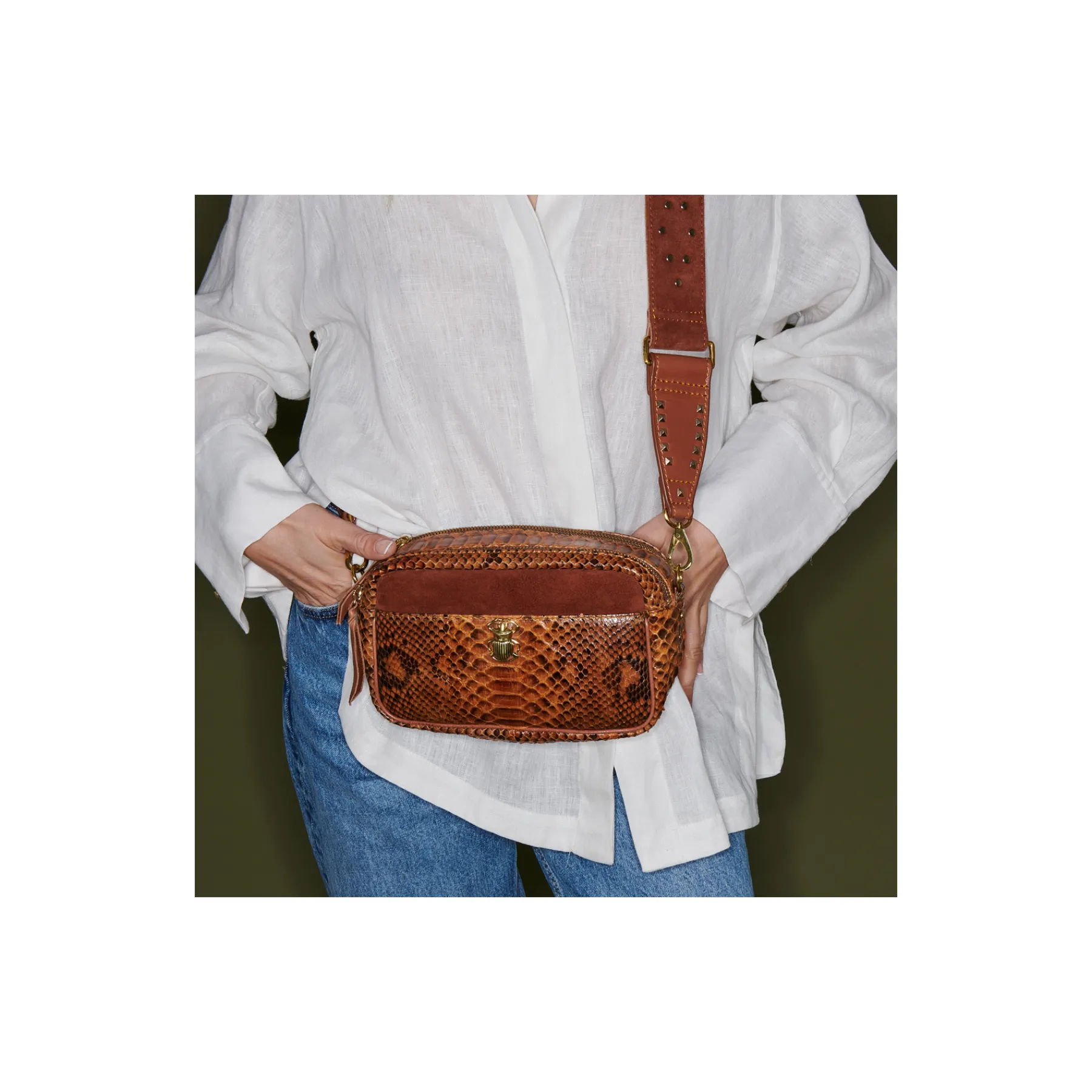 Cheap Claris Virot Lily Bag Moka Python