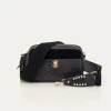 Online Claris Virot Lily Bag Black Embossed Croco Leather