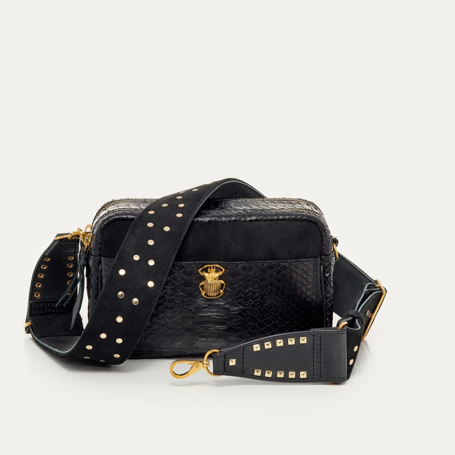 Fashion Claris Virot Lily Bag Black Python And Leather