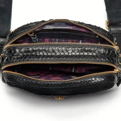 Fashion Claris Virot Lily Bag Black Python And Leather