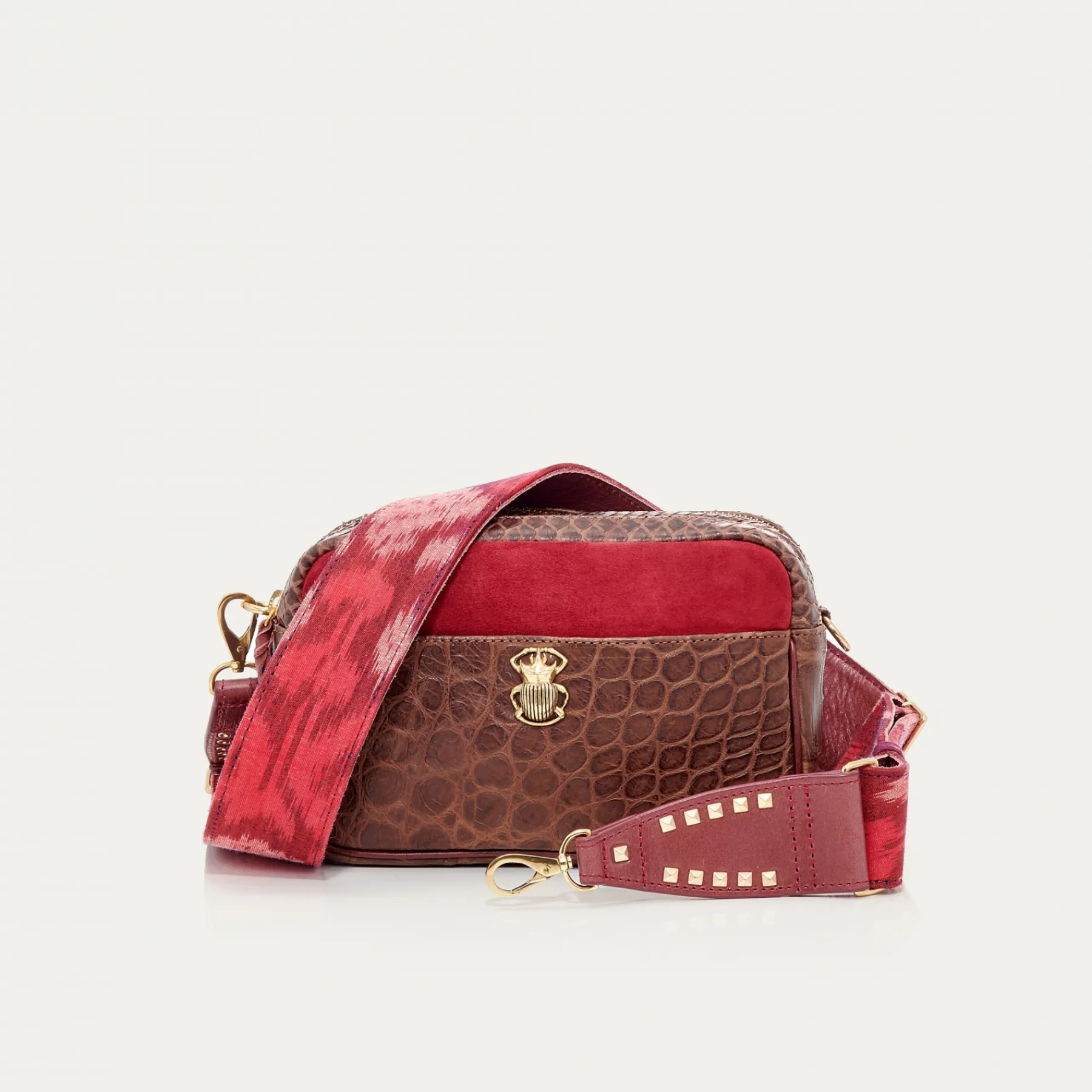 Shop Claris Virot Lily Bag Chocolate Python And Croco