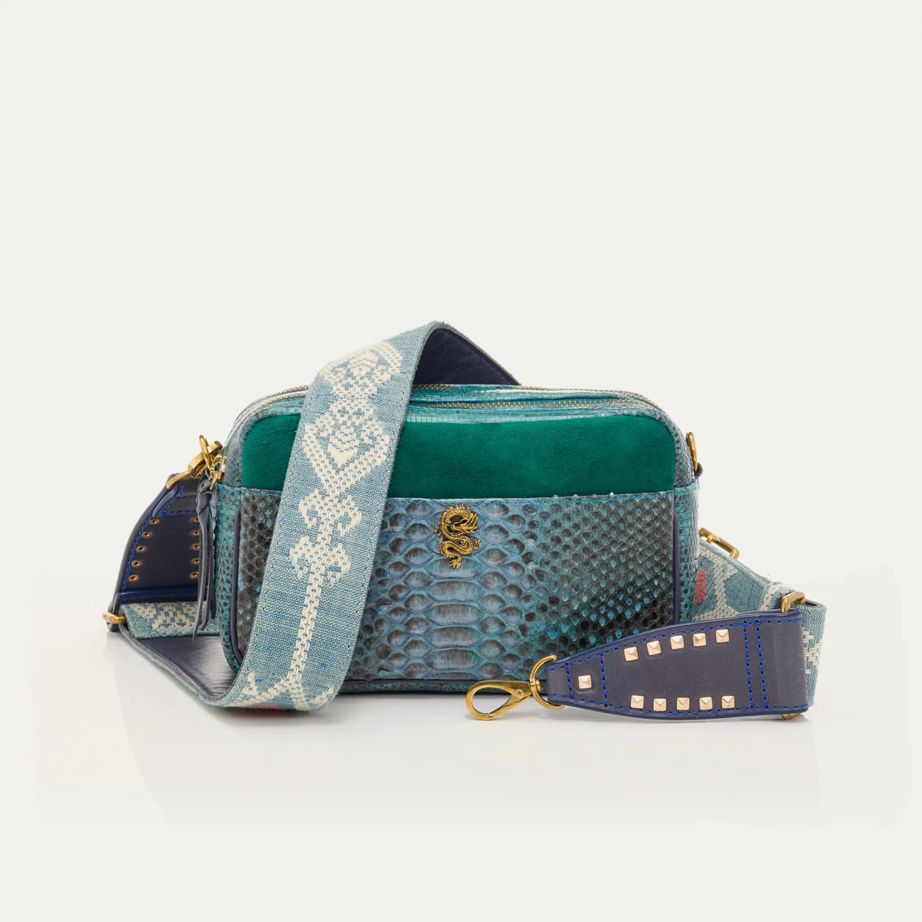 Cheap Claris Virot Lily Bag Blue Lagoon Python