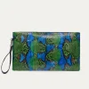 Best Claris Virot Lou Clutch Green Blue Water Lily Python