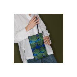 Best Claris Virot Lou Clutch Green Blue Water Lily Python
